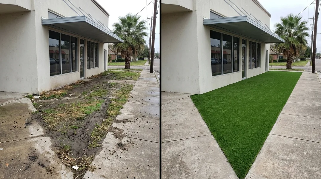 Result artificial grass installation in McAllen - McAllen Turf Installation