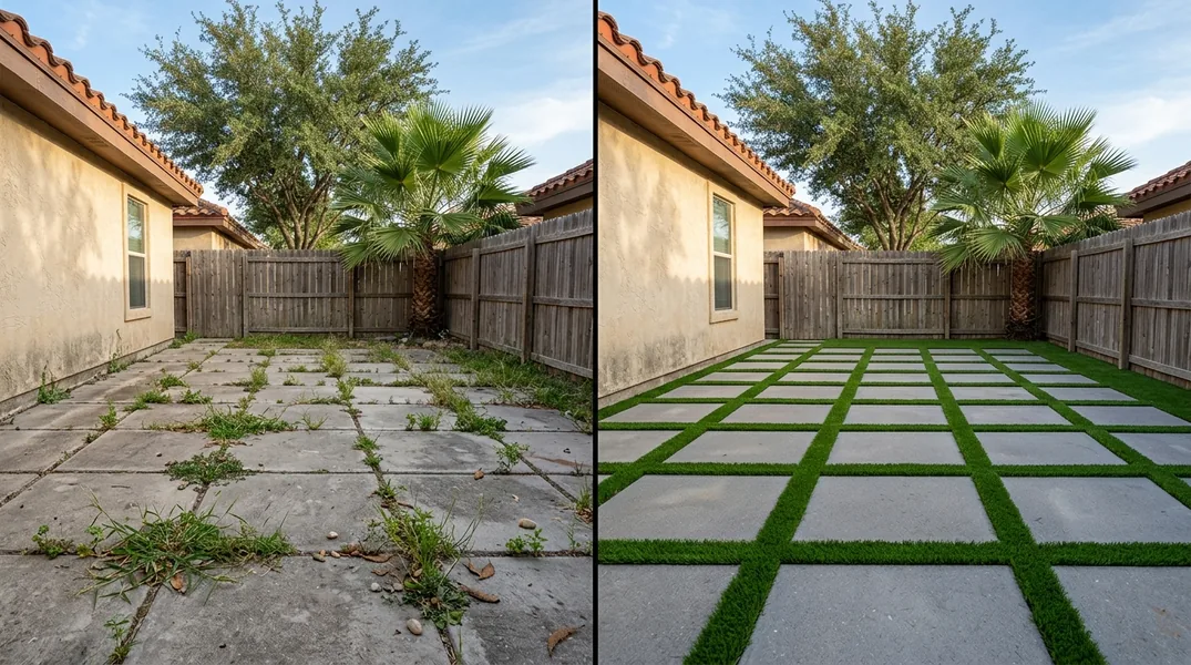 Result artificial grass installation in McAllen - McAllen Turf Installation