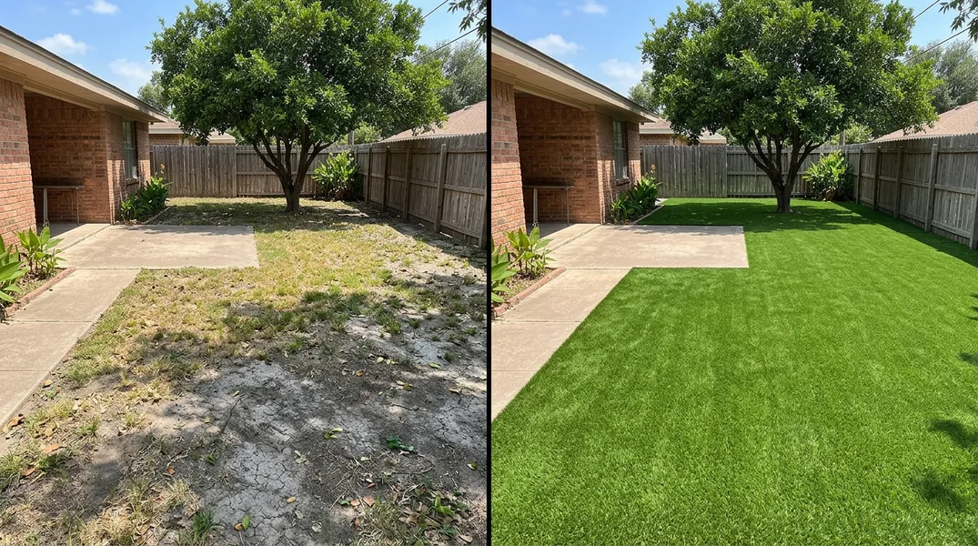 Result artificial grass installation in McAllen - McAllen Turf Installation